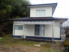 のテラス屋根 スピーネ R型 テラスタイプ 単体 積雪〜20cm対応＋吊り下げ物干し※Aセット 施工例