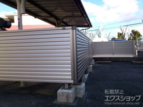 のフェンス・柵 ミエーネフェンス 目隠しルーバータイプ 自由柱施工 施工例