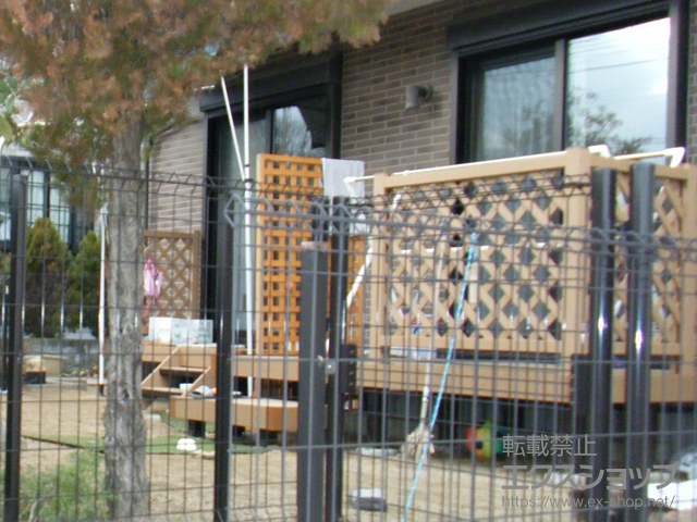 のウッドデッキ マージウッドデッキ＋階段ステップSタイプ2段＋独立式リウッドステップ2型 施工例