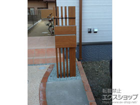 の機能門柱・ポスト ルシアスポストユニット AS02型 木調カラー 施工例