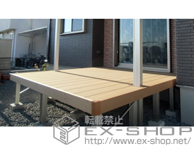 のウッドデッキ リウッドデッキ 200＋75角テラス柱用カバー 柱2本分 施工例