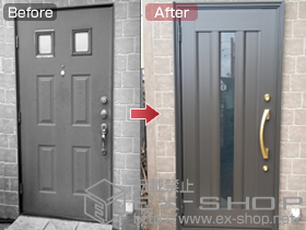 の玄関ドア リシェントアルミ仕様 22片開きL P1型 施工例