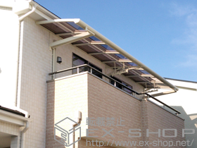 のバルコニー・ベランダ屋根 パワーアルファ L型 ルーフタイプ 連棟 積雪〜30cm対応＋パワーアルファ用 吊り下げ物干し 施工例