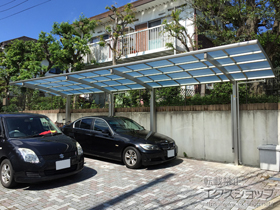のカーポート レイナポートグランZ 縦連棟　積雪〜20cm対応＋着脱式サポート 施工例