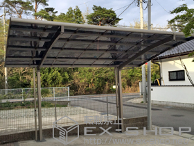 のカーポート カーブポートシグマIII 積雪〜20cm対応＋着脱式サポート ロング柱23用 1本入り×2セット 施工例