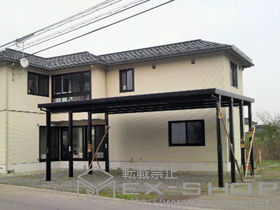 のカーポート テリオスポートIII 3000 3台用 角柱8本仕様 積雪〜100cm対応 施工例