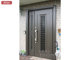 の玄関ドア リシェントアルミ仕様 22親子仕様R(ランマ無し) H2型 施工例