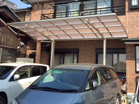 のカーポート レイナポートグラン　積雪〜20cm対応＋水平式物干し(カーポート柱用) 2本入り×1 施工例