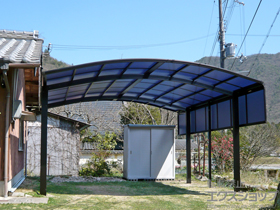 のカーポート プレシオスポート ワイド 積雪〜20cm対応＋プレシオスポート用 サイドパネル 51-08H 施工例