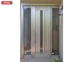 の玄関ドア リシェントアルミ仕様 22両袖R(ランマ無し) P1型 施工例