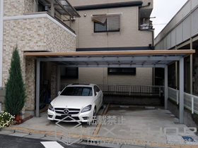 のカーポート アーキデュオ プレミアムワイド マテリアルカラー 積雪〜20cm対応 施工例