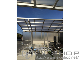 のカーポート プレシオスポート 積雪〜20cm対応＋プレシオスポート用サイドパネル＋プレシオスポート用着脱式補助柱 2本入り×1セット 施工例