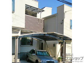 のバルコニー・ベランダ屋根 ヴェクターテラス F型 屋根タイプ 単体 積雪〜20cm対応＋吊り下げ式 物干し 標準 2本入り 施工例