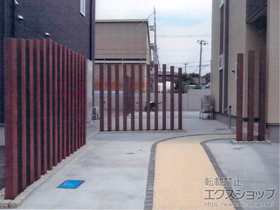 のフェンス・柵 エバーアートウッド スリットフェンス用 格子材 100角 施工例