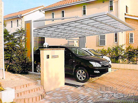 のカーポート アーキフラン ワイド マテリアルカラー 施工例