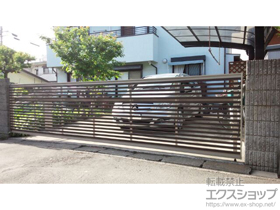 のカーゲート ワイドオーバードアS3型 マテリアルカラー 電動式 施工例