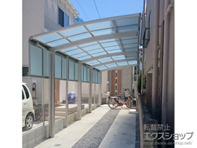 のカーポート レイナポートグラン 縦連棟 積雪〜20cm対応＋サイドパネル 1段＋着脱式サポート 施工例