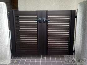 の門扉 エクスライン門扉5型 両開き　門柱使用 施工例