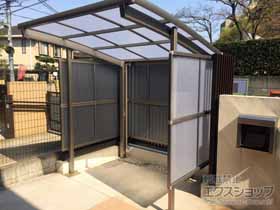 のサイクルポート・駐輪場 フーゴRパーク (ラウンドスタイル) パネル3面囲い 積雪〜20cm対応 施工例