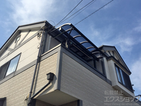 のバルコニー・ベランダ屋根 [片入隅納まり]ヴェクターテラス R型 1500 屋根タイプ 単体 積雪〜50cm対応 施工例