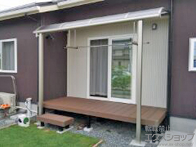 のテラス屋根 ヴェクターテラス R型 テラスタイプ 単体 積雪〜20cm対応＋物干しセット 吊り下げ式 標準2本入り×1セット 施工例