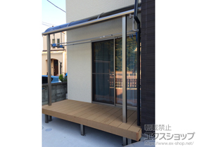 のテラス屋根 ライザーテラスII R型 テラスタイプ 単体 積雪〜20cm対応＋吊下げ物干し 施工例