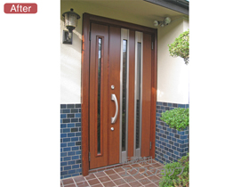 の玄関ドア リシェント K4仕様22親子仕様R(ランマ無) 300型 施工例