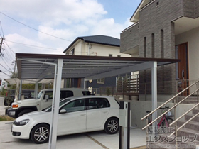 のカーポート アーキデュオ プレミアムワイド マテリアルカラー 3台用 積雪〜20cm対応 施工例