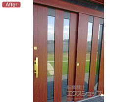 の玄関ドア リシェント玄関引戸 PG仕様2枚建戸ランマ付17型 *手動式 施工例