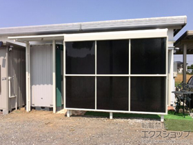 のテラス屋根 ライザーテラスII F型 テラスタイプ 単体 積雪〜20cm対応＋前面スクリーン 2段 施工例