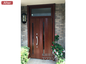 の玄関ドア リシェント K4仕様20親子仕様（ランマ付）R 500型 施工例