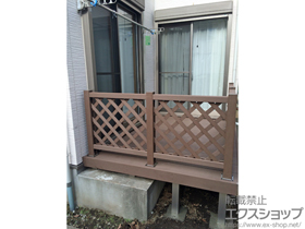 のウッドデッキ リウッドデッキ 200＋リウッドデッキフェンス2型 ラチス格子 施工例