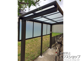 のサイクルポート・駐輪場 レークポートシグマIII ミニ 積雪〜20cm対応＋サイドパネル 施工例