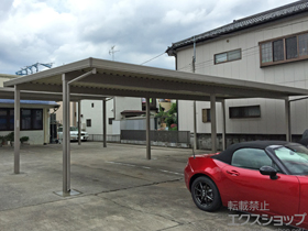 のカーポート テリオスポートIII 1500 4台用 横連棟 角柱6本仕様 積雪〜50cm対応 施工例