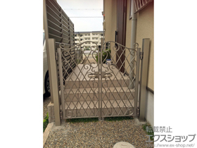 の門扉 オルニス門扉 5型 両開き　門柱使用 施工例
