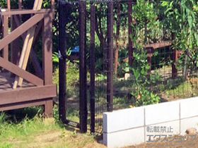 の門扉 イーネット門扉2型 片開き　門柱使用 施工例