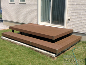 のウッドデッキ リウッドデッキ 200＋段床セット 正面・片側面1段 施工例