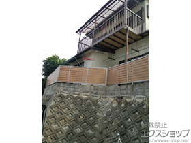 のフェンス・柵 セレビューフェンスRP3型 太横パネル 自在柱式＋吊り下げ式物干し 標準 2本入 施工例