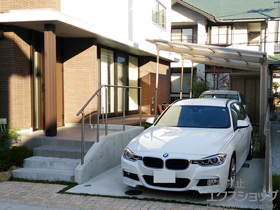 のカーポート レークポートシグマIII 延長 積雪〜20cm対応＋着脱式サポート ロング柱23用 1本入り×3セット＋着脱式サポート ロング柱23用 1本入り×1セット 施工例