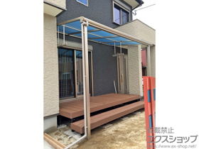 のテラス屋根 ヴェクターテラス F型 テラスタイプ 単体 積雪〜20cm対応＋吊り下げ式物干し 標準 2本入 施工例