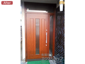 の玄関ドア リシェントII アルミK6仕様 片袖仕様(ランマ付)L C12型 施工例