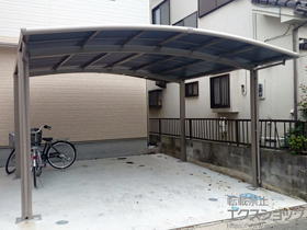 のカーポート ネスカR (ラウンドスタイル) ワイド　積雪〜20cm対応 施工例