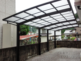 のカーポート レイナポートグラン 縦連棟　積雪〜20cm対応＋レイナポートグラン 着脱式サポート 標準・ハイルーフ兼用 2本入り×2セット 施工例