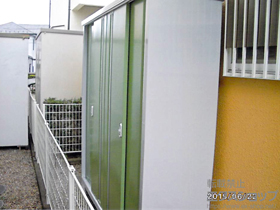 の物置・屋外倉庫 シンプリー 一般型（MJX-195EP ＬＧ） 施工例