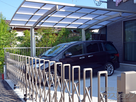 のカーポート プレシオスポート 積雪〜20cm対応＋着脱式補助柱 標準・ハイルーフ兼用 2本入り×1セット 施工例