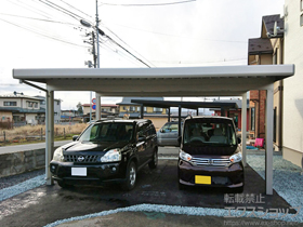 のカーポート ジーポートneo Aタイプ 2台用 角柱4本仕様 標準鼻隠し 積雪〜100cm対応 施工例