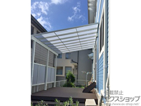 のテラス屋根 ライザーテラスII F型 テラスタイプ 単体 積雪〜20cm対応＋前面スクリーン 1段 施工例