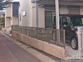 のフェンス・柵 プレスタフェンス 3型 太横桟 フリーポールタイプ 施工例