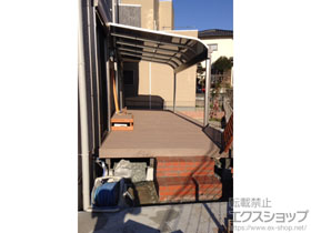 のテラス屋根 ライザーテラスII R型 テラスタイプ 単体 積雪〜20cm対応+吊り下げ物干し ショート 2本入り×1セット 施工例