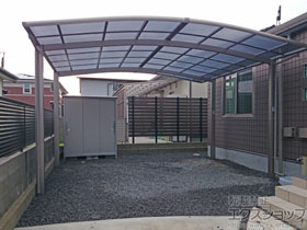 のカーポート ネスカR (ラウンドスタイル) ワイド　積雪〜20cm対応 施工例